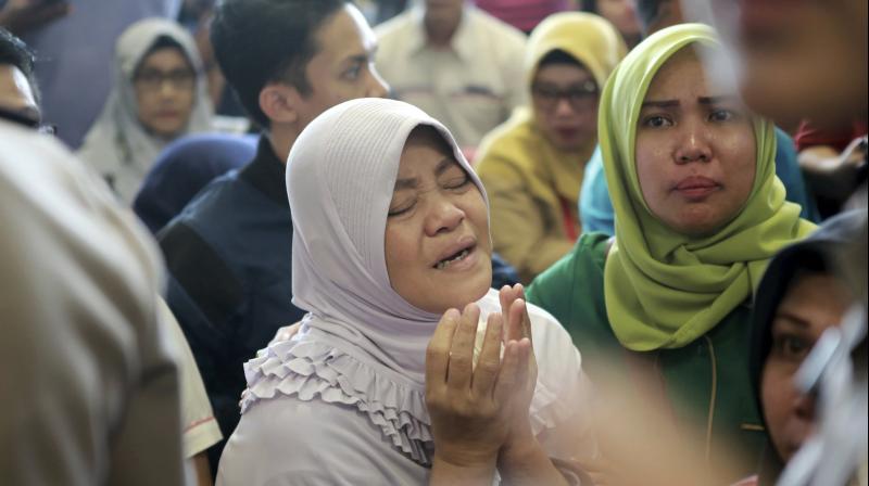 Distraught relatives of those on board arrived at the airport in Jakarta and Pangkal Pinang. (Photo: AP)