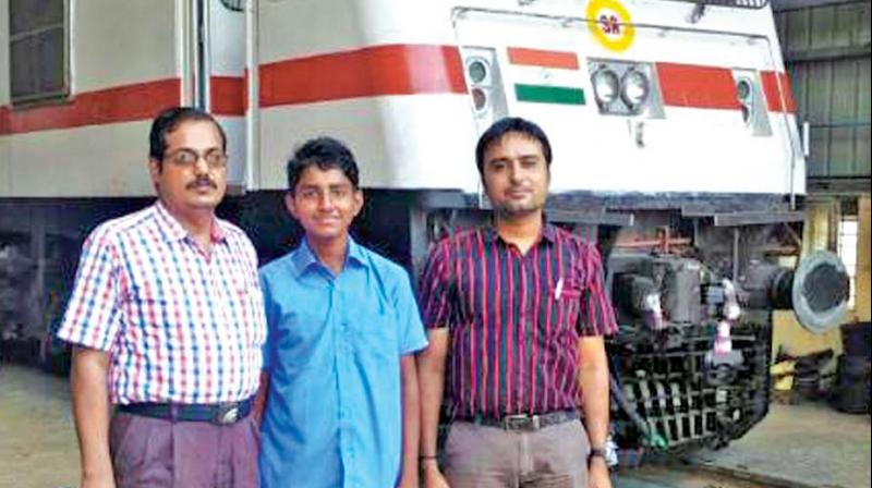 Kannan with railway officials at Royapuram.