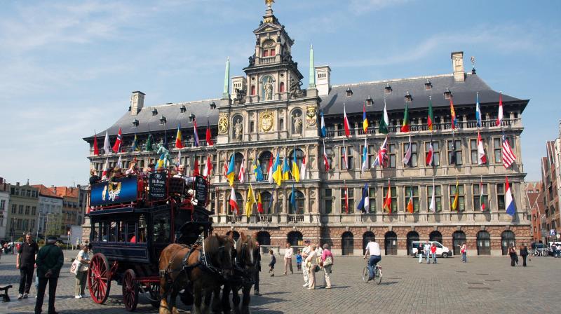 One can journey on to the Grote Markt square where one can find the spectacular Antwerp Town Hall and the impressive Brabo Fountain.