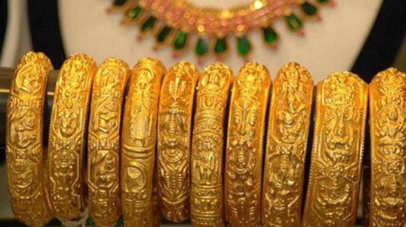 At the Multi Commodity Exchange, gold for delivery in February was up by Rs 41, or 0.15 per cent, to Rs 27,576 per 10 grams in a trade volume of 75 lots.