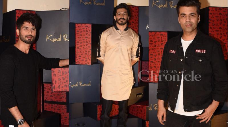 Shahid Kapoor, Karan Johar, Harshvardhan Kapoor clicked at the fashion store launch