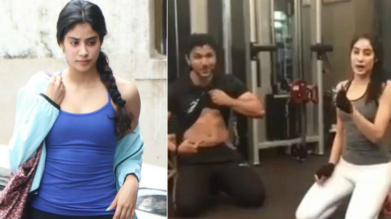 Jhanvi Kapoor is training with her fitness master.