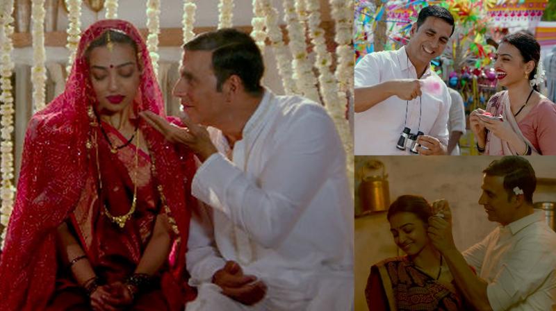 Akshay and Radhika in the stills of the song from their upcoming film, Padman.