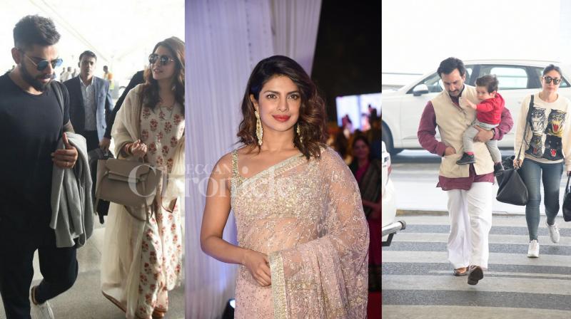 Celebs spotted: Saifeena, Virushka at the Airport, Priyanka at wedding