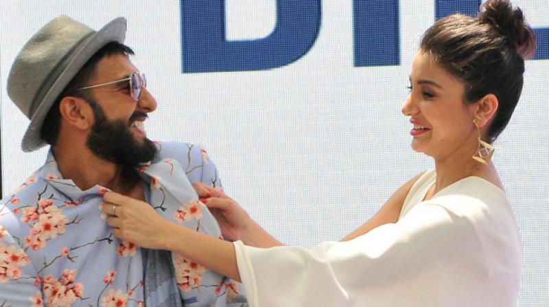 Ranveer Singh and Anushka Sharma during Dil Dhadakne Do promotions in 2015.