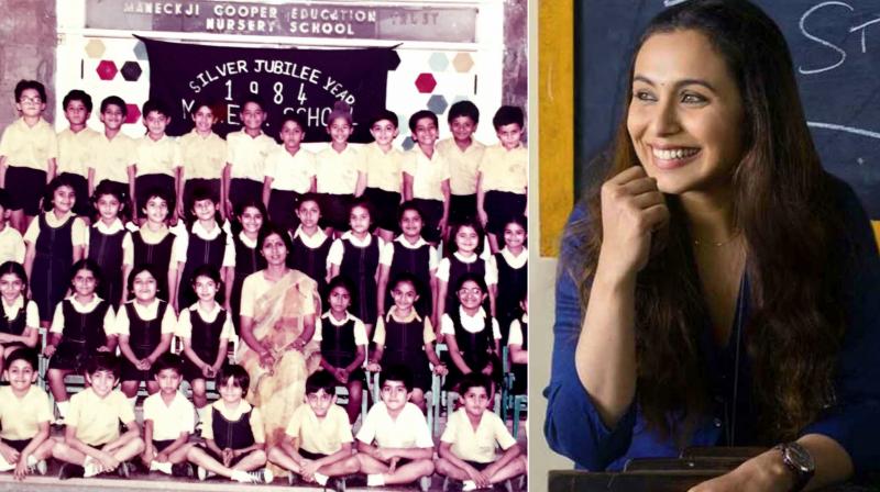 Rani Mukerji plays a school teacher in her upcoming film, Hichki. The actress shared an old picture from her school days.