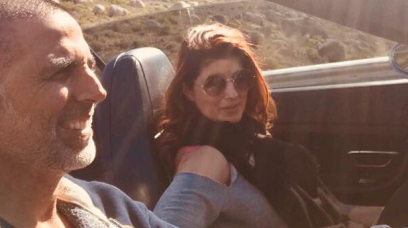 The happy couple, Twinkle and Akshay, enjoying their holiday in Cape Town.