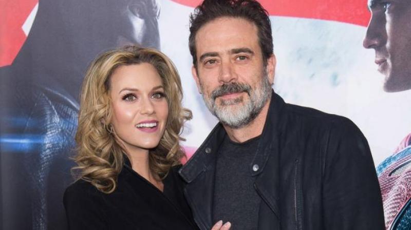 Jeffrey Dean Morgan with his wife.