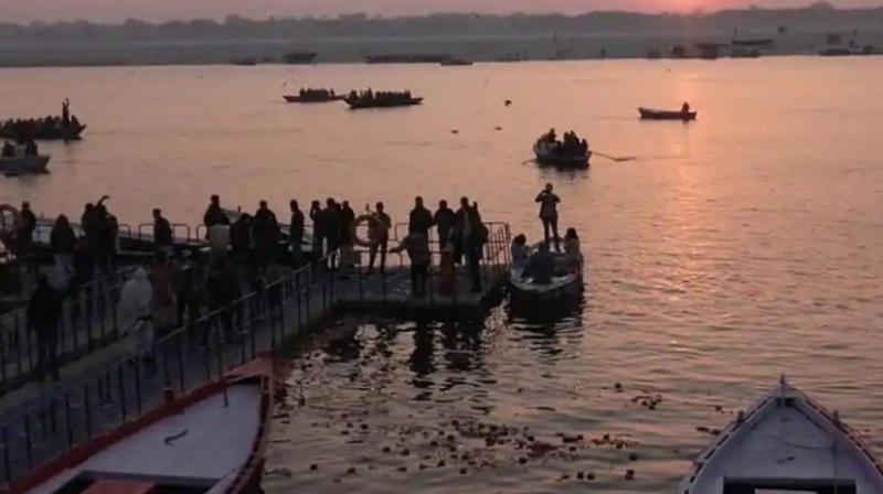 The stage is set for the commencement of the much-publicised 49-day Kumbh Mela with its first official bathing of Makar Sankranti on Tuesday to be undertaken by about 1.25 crore devotees. (Photo: ANI)