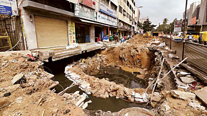 Although BBMP has been harping on razing down encroachments on drains. (Photo: DC)