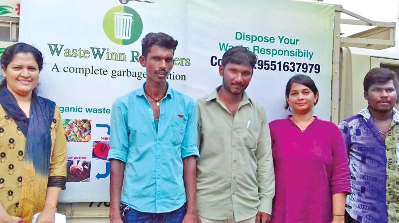 Employees of Waste Winn Recyclers take up composting in two apartments of Sholinganallur. (Photo: DC)