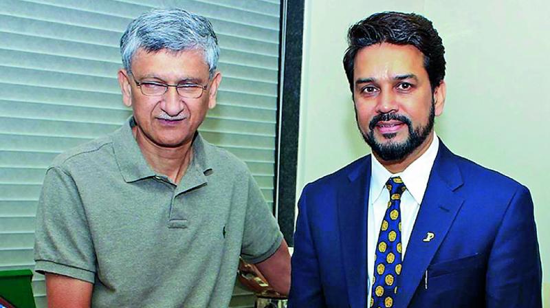 A file photo of BCCI secretary Ajay Shirke (left) and president Anurag Thakur. (Photo: BCCI)