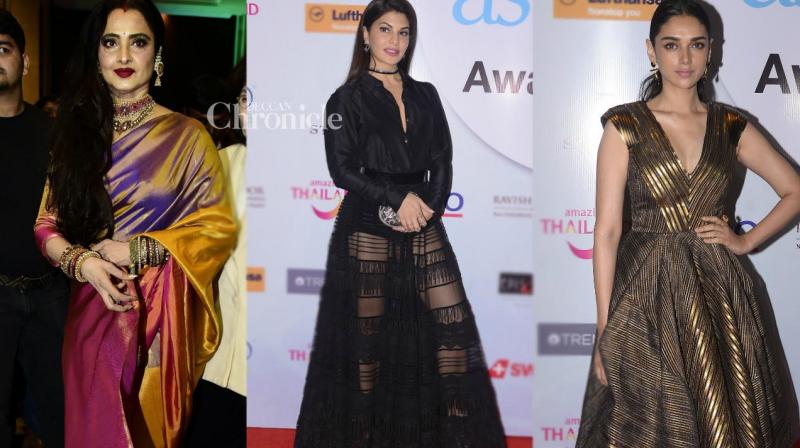 Jacqueline, Rekha, Aditi, other stars look stunning at awards show