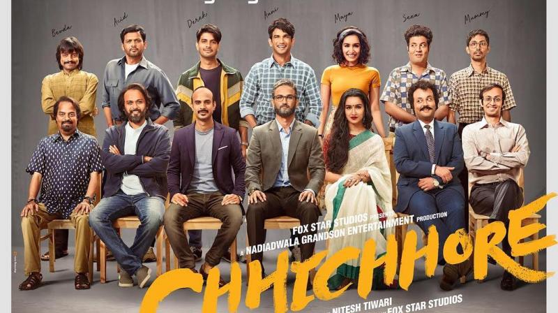 Chhichhore poster featuring the entire cast.