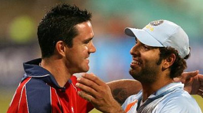 Yuvraj Singh poked fun at Kevin Pietersen for wearing yellow socks. (Photo: AFP)