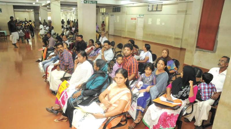 Patients waiting at Thiruvananthapuram Medical College. (Photo: DC)