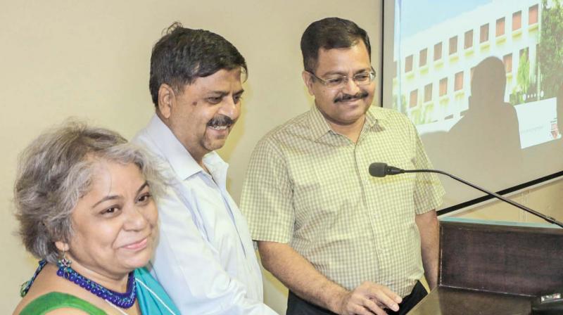Kale Harilal Naik, Chief Commissioner of I-T department, launches two online  services for non-resident tax payers at Nungambakkam on Wednesday. (Photo: DC)