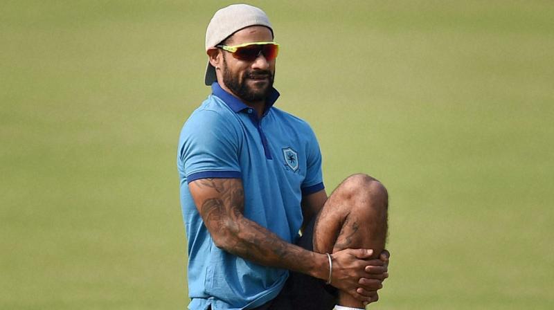 According to sources, Dhawan has some issues on his left thumb that had sustained a minor fracture after the second Test versus New Zealand in October. (Photo: PTI)