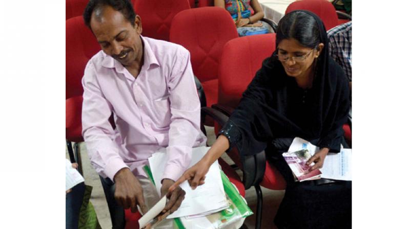 Shajahan and Naseema at the Mega Adalat. 	(Photo: DC)