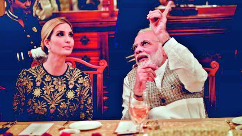 Prime Minister Narendra Modi hosted dinner for Ivanka Trump at Falaknuma Palace in Hyderabad. (Photo: DC)