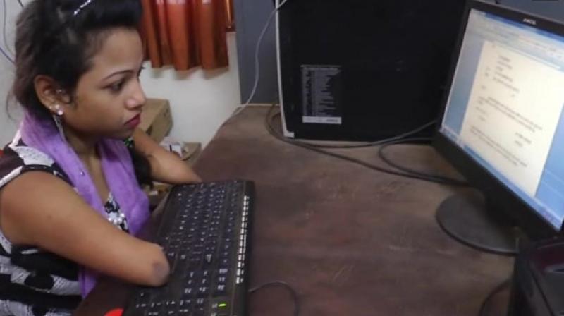Khushboo with her sheer dedication and confidence learned computers and managed to bag a job as computer operator at the forest department office. (Photo: ANI)