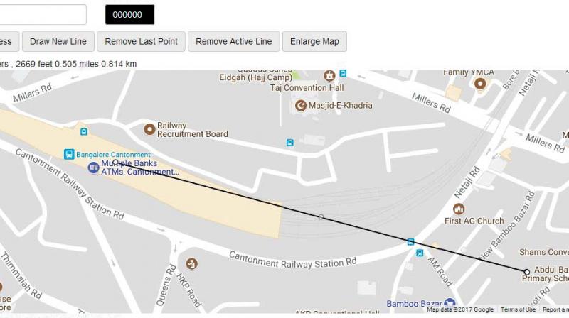 The map of proposed line to Cantonment Metro station