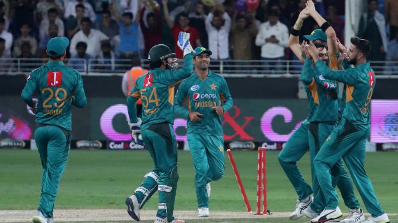 Pakistan won the first match by two runs in a last-ball finish in Abu Dhabi on Wednesday. (Photo: AFP)