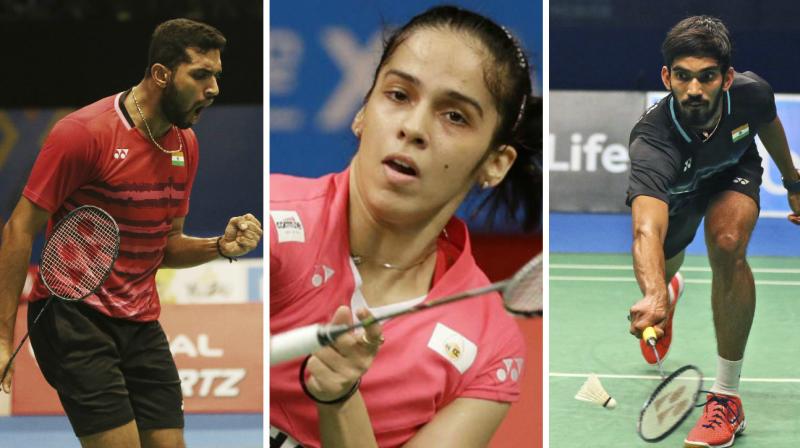 While Saina Nehwal will face Akane Yamaguchi for a place in the semifinals, HS Prannoy will take on top seed Son Wan Ho as Kidambi Sriknath will lock horns with Viktor Axelson. (Photo: AP)