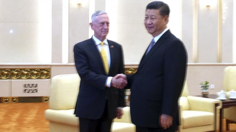 During his meeting with Mattis here on Wednesday, Xi said China and the US should promote the development of bilateral ties based on the principle of mutual respect and win-win cooperation. (Photo: AP)