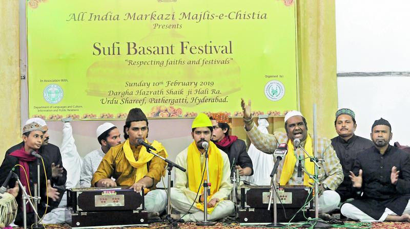 The sufi performance on the occasion of Basant Panchami enthralled the audience.