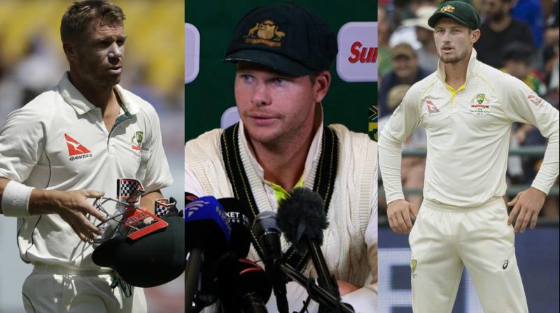 Cricket Australia slapped Steve Smith and David Warner with 12-month bans and Cameron Bancroft with 9-month ban from international and domestic cricket for their role in the ball-tampering row. (Photo: AFP / AP)