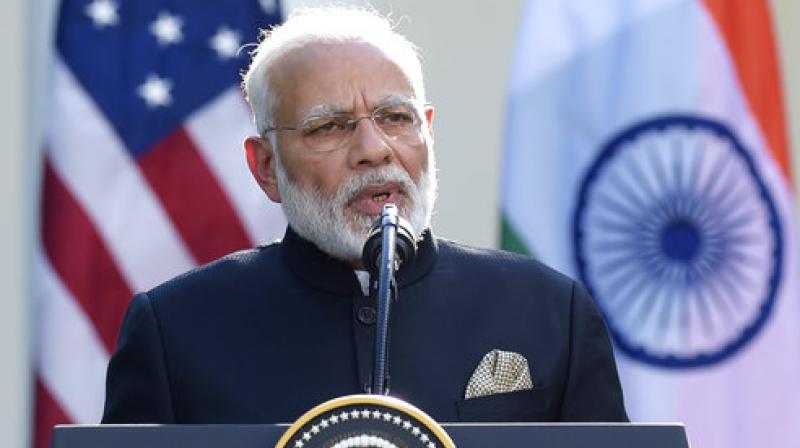Prime Minister Narendra Modi makes a statement in the Rose Garden of the White House in Washington. (Photo: AP)