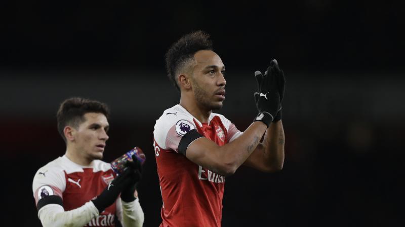 Pierre-Emerick Aubameyang was the Bundesligas leading marksman in his last full season in German soccer - with 31 goals for Borussia Dortmund in the 2016-17 campaign - and he is proving just as prolific in England after reaching 14 this season by scoring Arsenals fourth in a 4-1 win over Fulham on Tuesday. (Photo: AP)