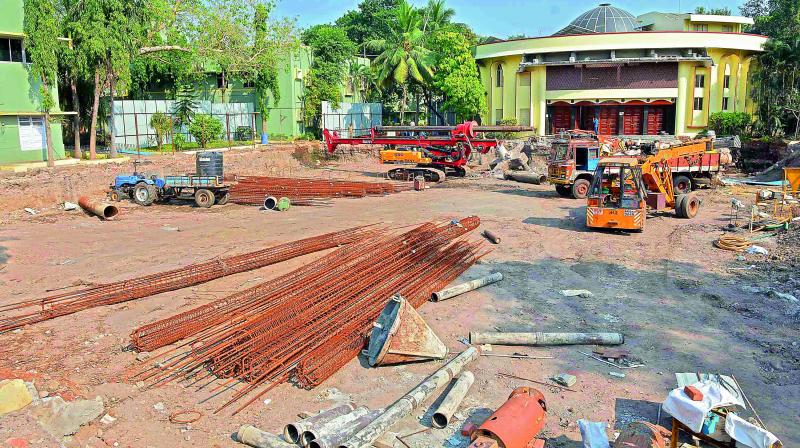 Construction of VMC iconic building comes to halt in Vijayawada. (Photo: DC)