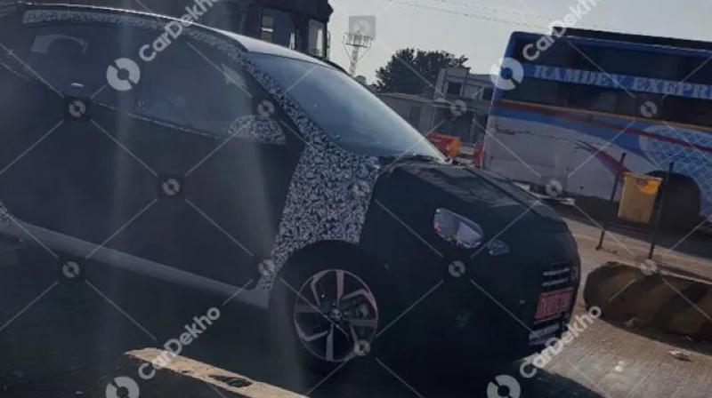 The Grand i10 spied testing is probably the top variant of the upcoming model.