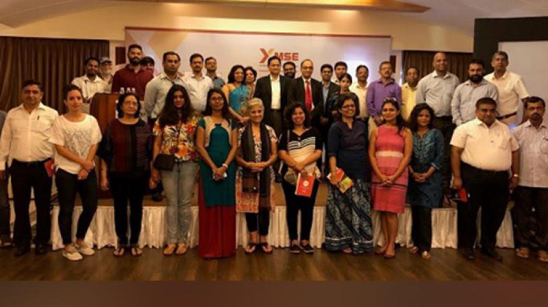 Participants at the Financial Inclusion drive by Metropolitan Stock Exchange (MSE) in Panjim, Goa along with Ms Treasa Kuriala, AGM, SEBI, Goa, Mr. P K Ramesh, Head of Regulatory affairs and operations, MSE and Mr Suresh Viswanathan, an expert on Securiti