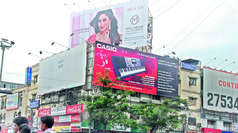A file photo of a building covered with hoardings in the city. Picture representative purpose only. 	(Photo: DC)