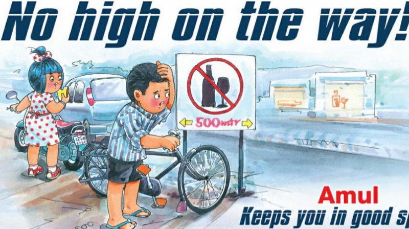 Amuls new advertisement on recent Supreme Court ban on liquor along highways.