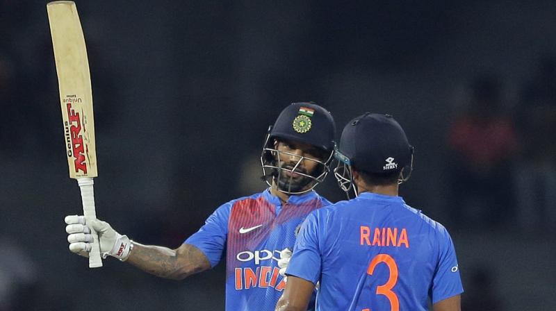 Shikhar Dhawan got to his sixth T20I fifty. (Photo: AP)