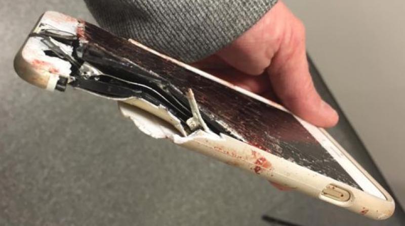 Pictures have emerged showing the damaged mobile phone which is believed to have saved the life of Lisa Bridgett. (Photo: Facebook)