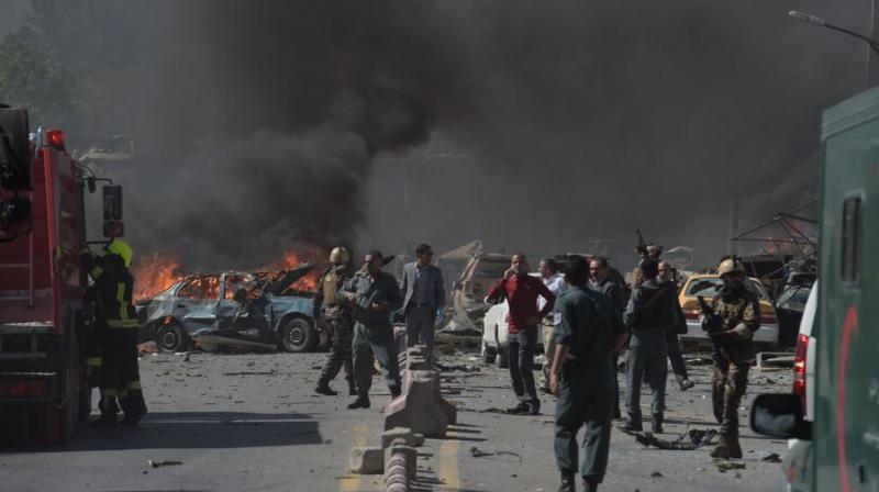 A powerful blast on Wednesday rocked Kabuls high-security diplomatic area where the Indian embassy is located but all staffers at the Indian mission were said to be safe. (Photo: AFP)