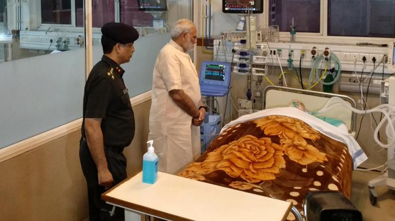 Prime Minister Narendra Modi paid a visit to Arjan Singh at the hospital. (Photo: IAF)