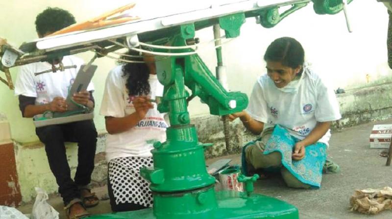 NSS volunteers repair hospital equipment at Primary health centre, Palathara in Kollam.