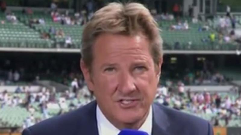 59-year-old Mark Nicholas was seen \visibly struggling and sweating profusely.\ and it was reported that a a stretcher was sent to the broadcast facility at the Melbourne Cricket Ground. (Photo: Screengrab)