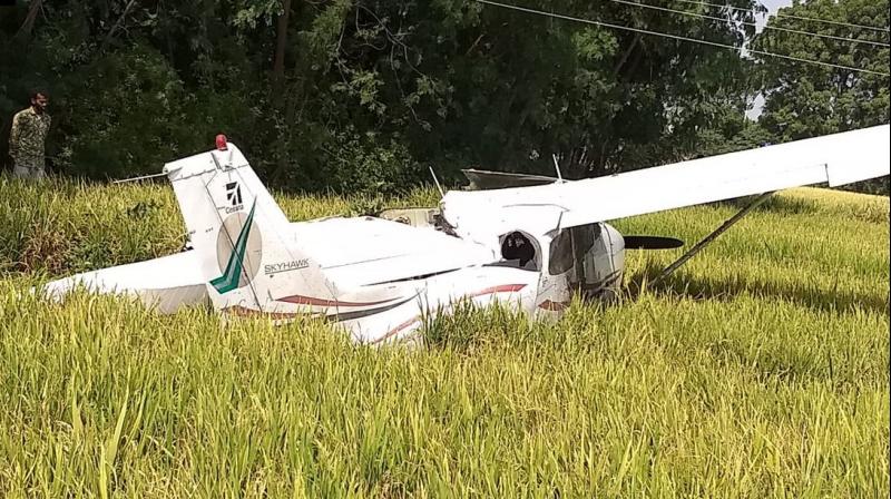 The trainee pilot suffered minor injuries and has been hospitalised. (Photo: ANI/Twitter)