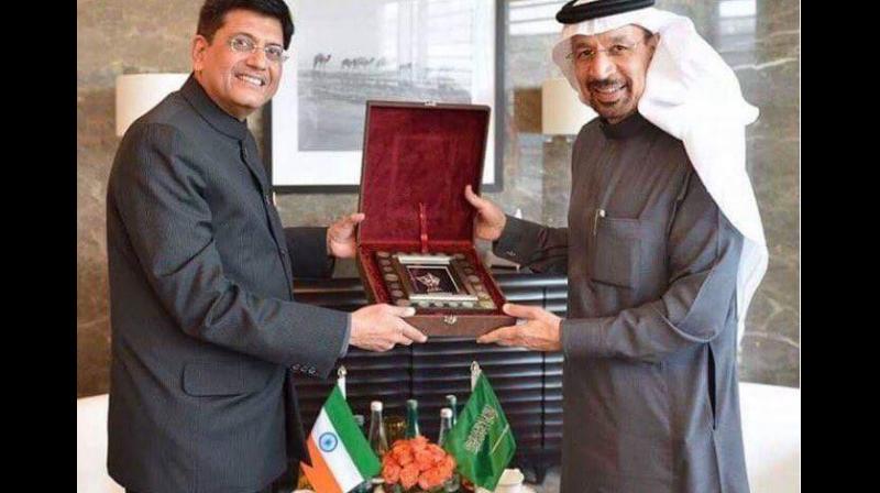 A section of media also reported that the Indian flag was seen upside down during Goyals meeting with his counterpart in Abu Dhabi. (Photo: Facebook)