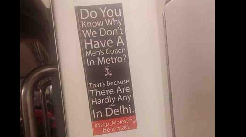 Stop molesting, be a man: Posters in Delhi metro puzzle authorities