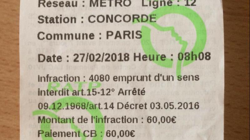 The Paris metro operator RATP stood by the penalty (Photo: Twitter)