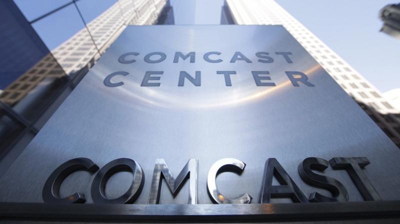 This file photo shows a sign outside the Comcast Centre in Philadelphia. (Photo: AP)