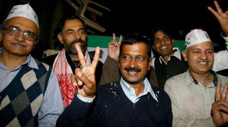 In picture: Prashant Bhushan, Yogendra Yadav, Arvind Kejriwal, Kumar Vishwas and Manish Sisodia. (Photo: PTI/File)